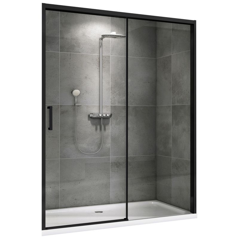 Душевая дверь Abber Komfort AG93160B 160х200 (черный матовый), с доводчиками