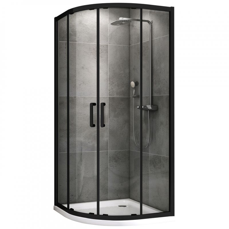 Душевой уголок Abber Schwarzer Diamant AG01080B 80х80х195 (черный матовый)