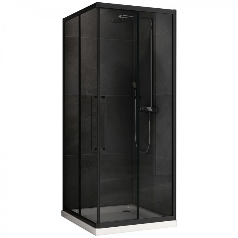 Душевой уголок Abber Schwarzer Diamant AG02100BDTH 100х100х195 (черный матовый)