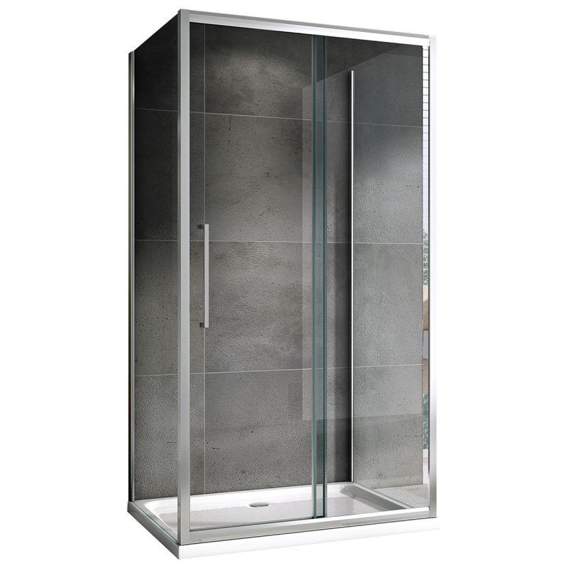 Душевой уголок Abber Schwarzer Diamant AG30110H-S60-S60 110x60x195 (хром), П-образный