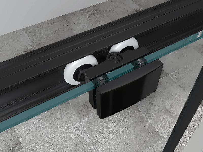Душевой уголок Abber Schwarzer Diamant AG30120BH-S100B-S100B 120x100x195 (черный матовый), П-образный