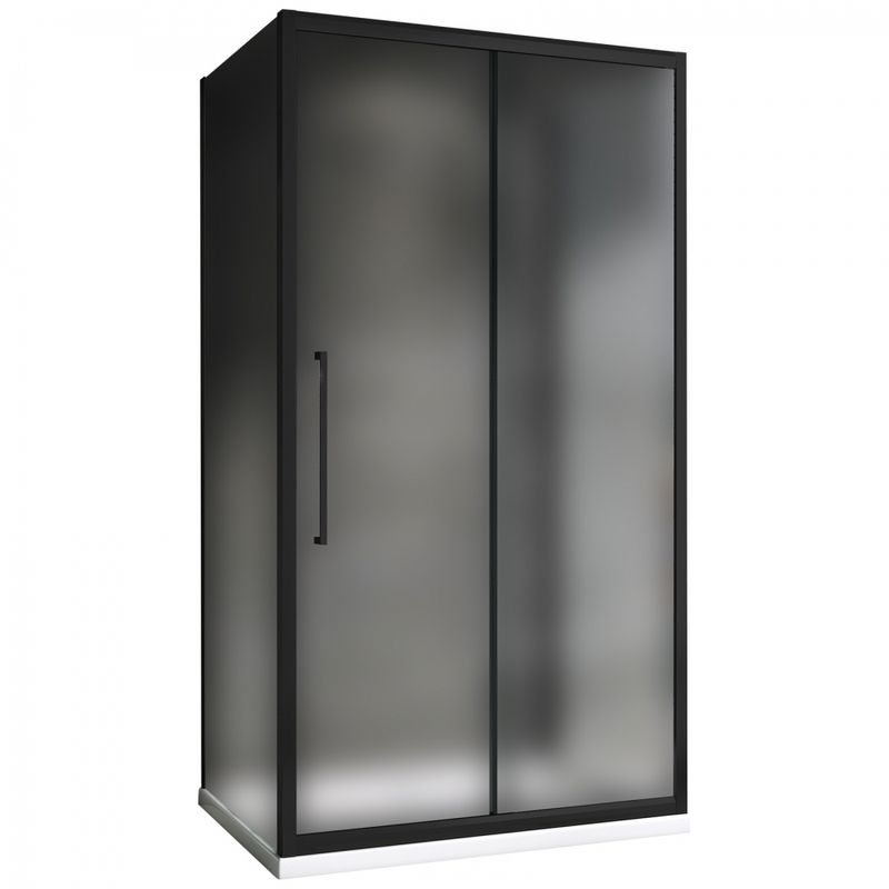 Душевой уголок Abber Schwarzer Diamant AG30160BMH-S70BM-S70BM 160х70х195 (черный матовый), П-образный