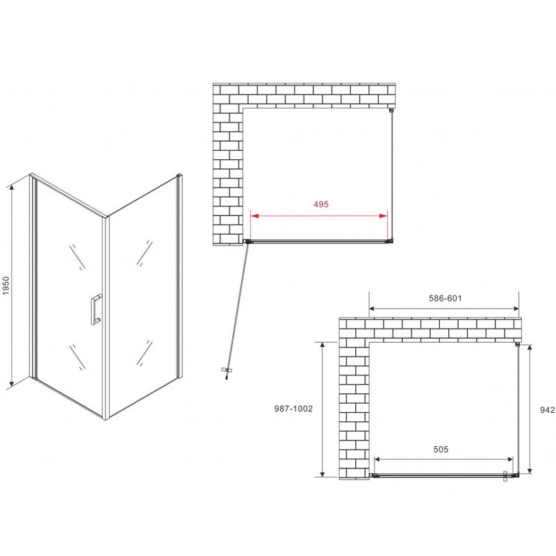 Душевой уголок Abber Sonnenstrand AG04060-S100 60x100x195 (хром)
