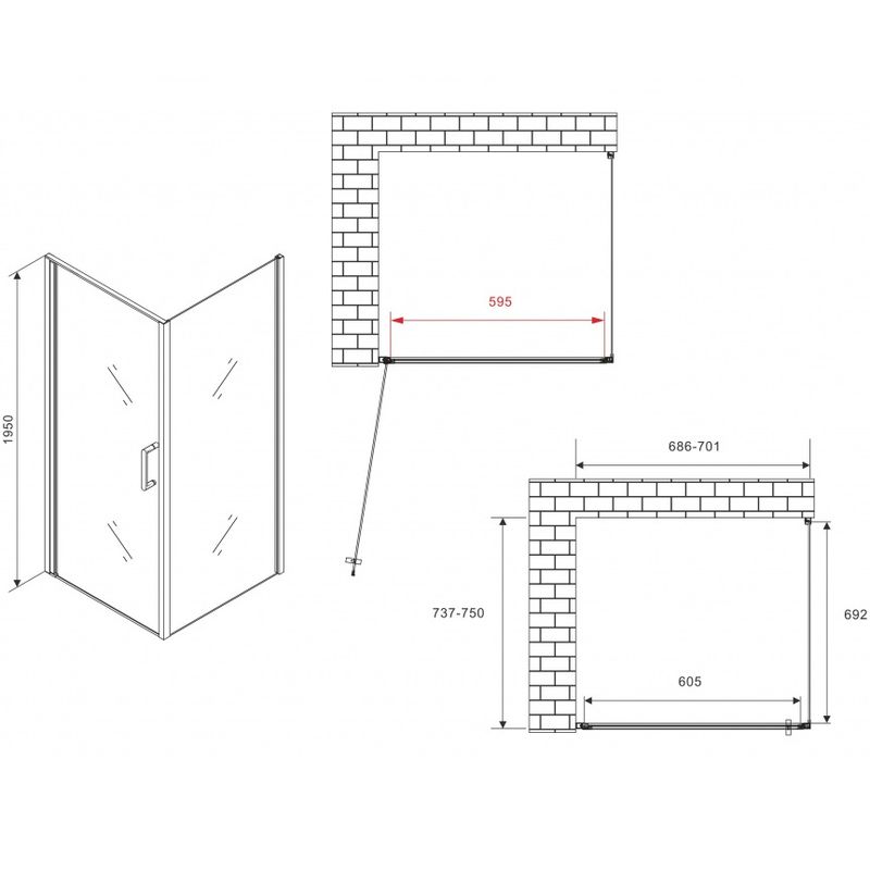 Душевой уголок Abber Sonnenstrand AG04070-S75 70x75x195 (хром)