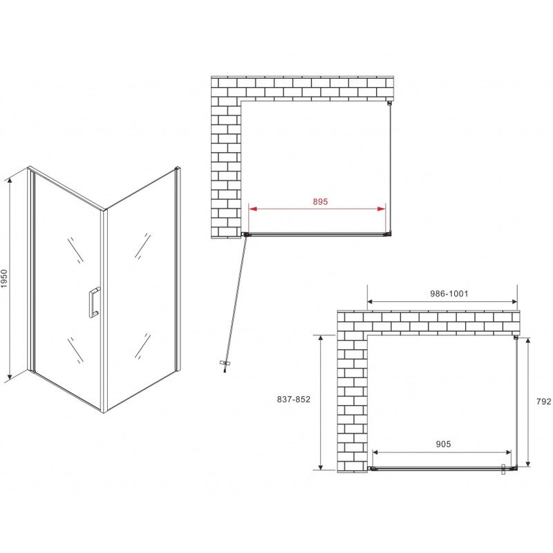 Душевой уголок Abber Sonnenstrand AG04100B-S85B 100x85x195 (черный матовый)