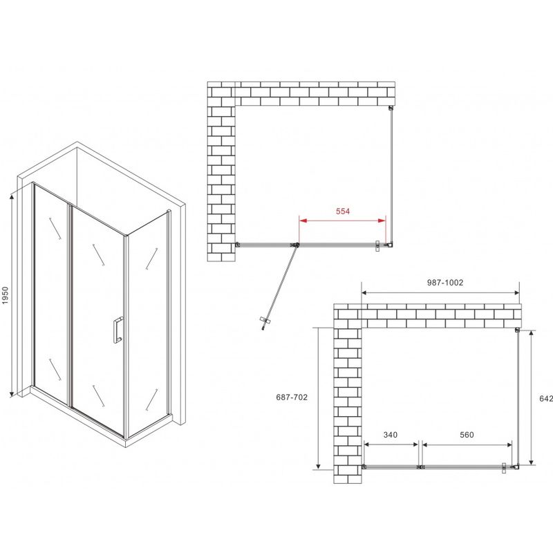 Душевой уголок Abber Sonnenstrand AG04100MS-S70M 100х70х195 (хром)