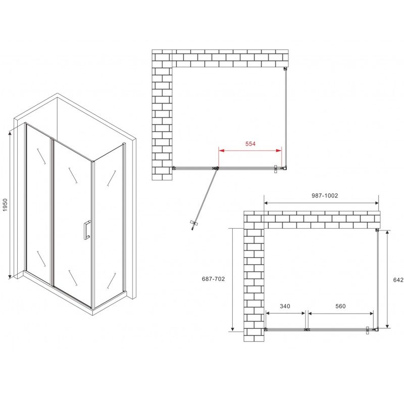 Душевой уголок Abber Sonnenstrand AG04100S-S70 100х70х195 (хром)