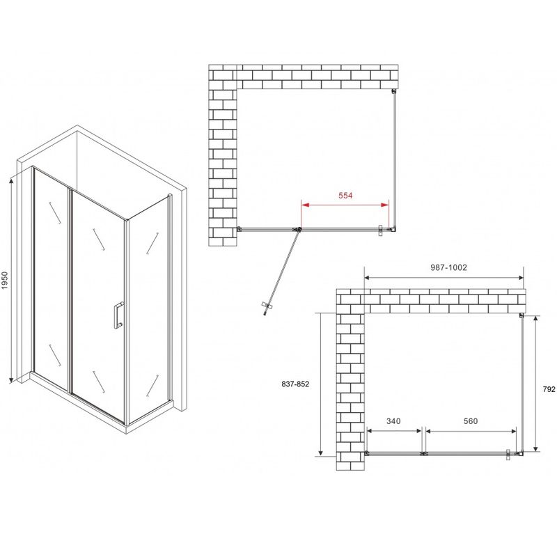 Душевой уголок Abber Sonnenstrand AG04100S-S85 100х85х195 (хром)