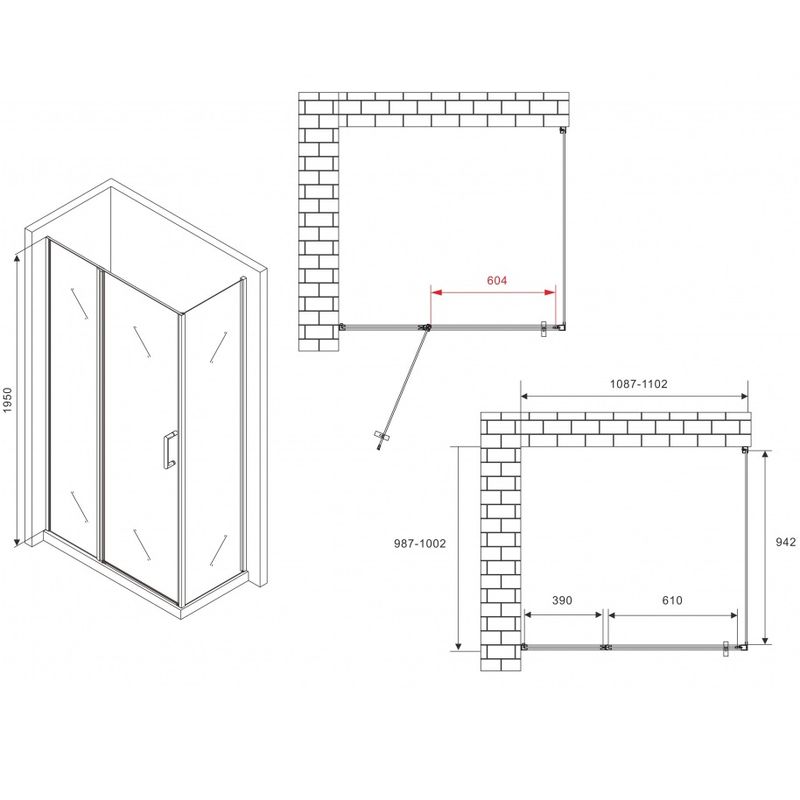 Душевой уголок Abber Sonnenstrand AG04110S-S100 110х100х195 (хром)