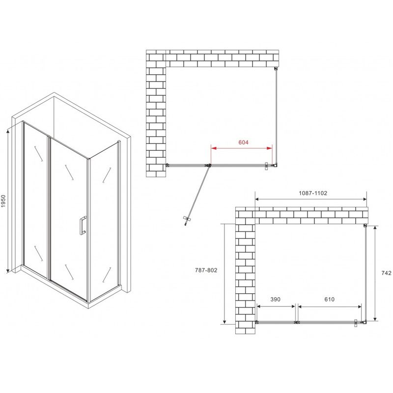 Душевой уголок Abber Sonnenstrand AG04110S-S80 110х80х195 (хром)