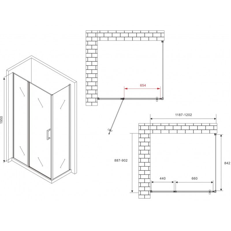 Душевой уголок Abber Sonnenstrand AG04120S-S90 120х90х195 (хром)