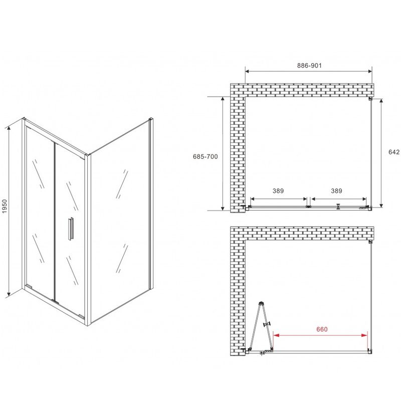 Душевой уголок Abber Sonnenstrand AG07090-S70 90x70x195 (хром)