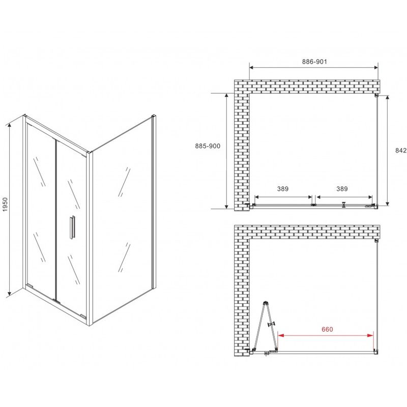 Душевой уголок Abber Sonnenstrand AG07090-S90 90x90x195 (хром)