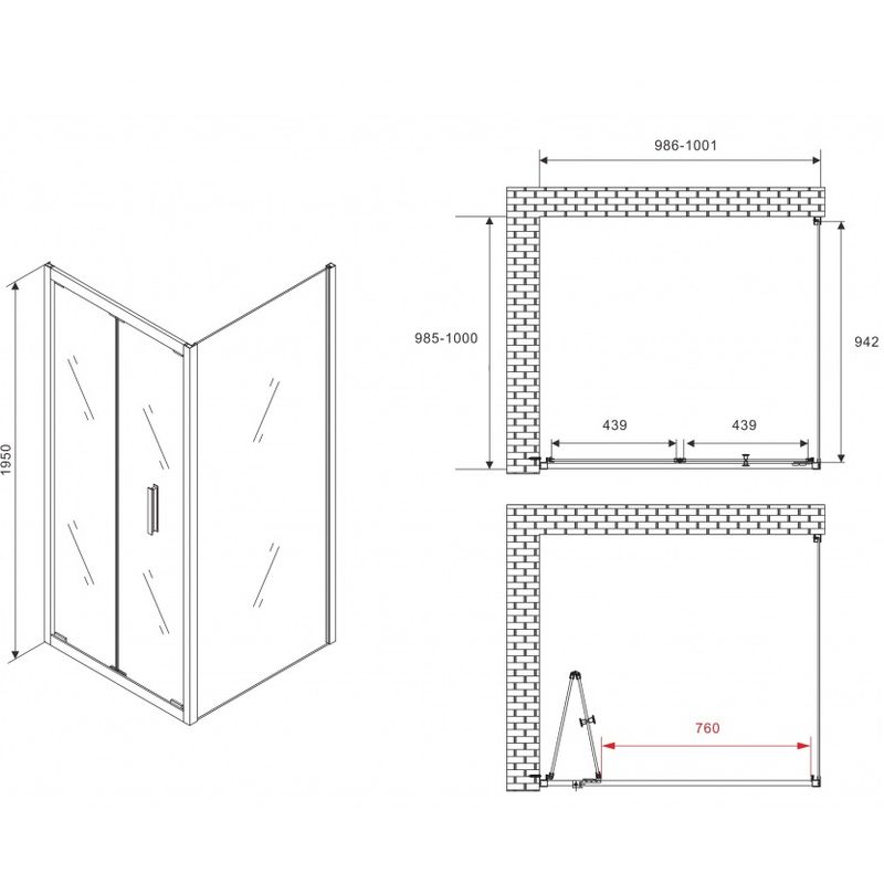 Душевой уголок Abber Sonnenstrand AG07100-S100 100x100x195 (хром)