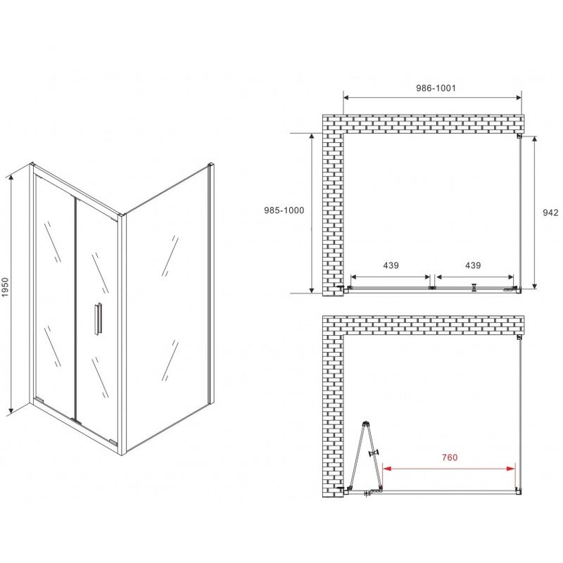 Душевой уголок Abber Sonnenstrand AG07100B-S100B 100x100x195 (черный матовый)
