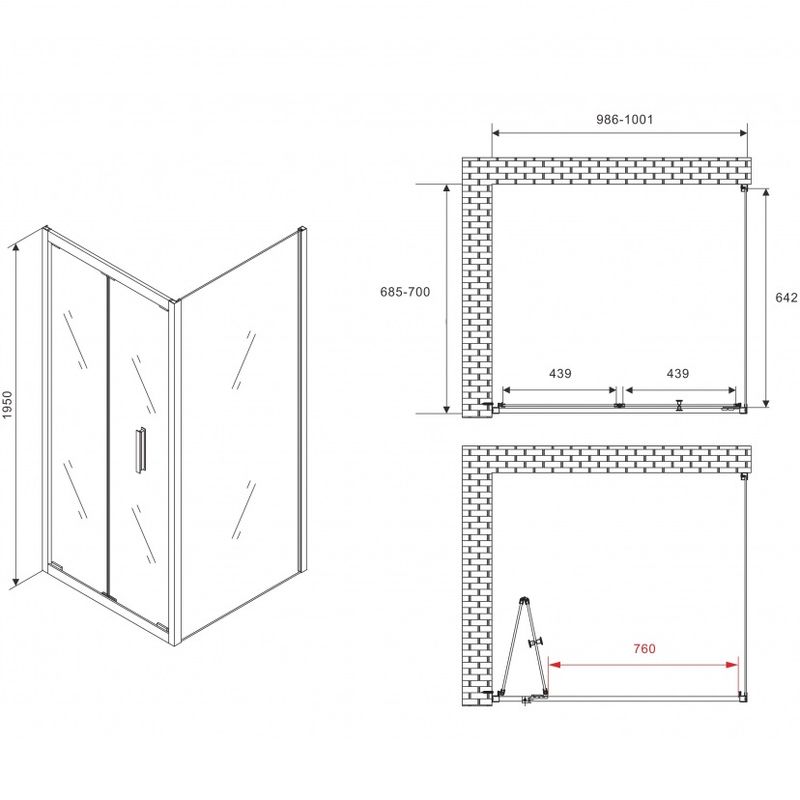 Душевой уголок Abber Sonnenstrand AG07100B-S70B 100x70x195 (черный матовый)