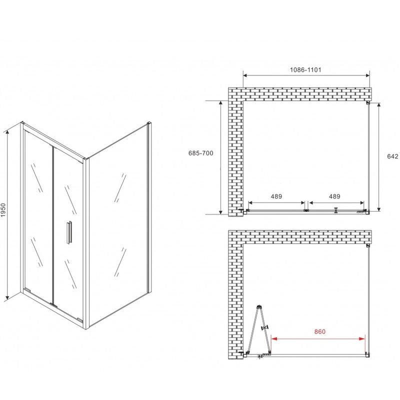 Душевой уголок Abber Sonnenstrand AG07110-S70 110x70x195 (хром)