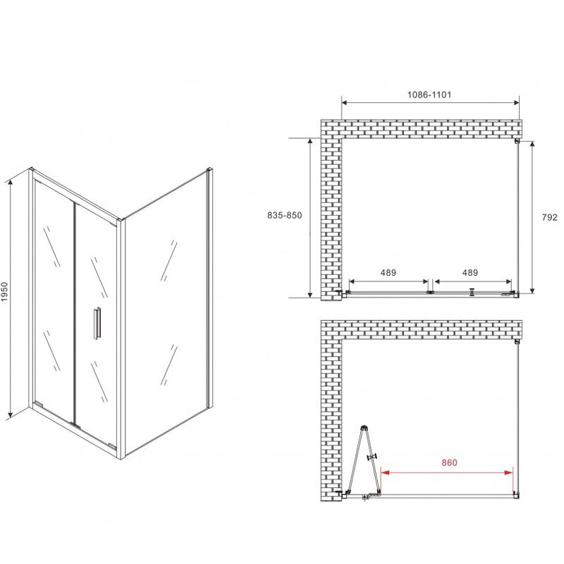 Душевой уголок Abber Sonnenstrand AG07110-S85 110x85x195 (хром)