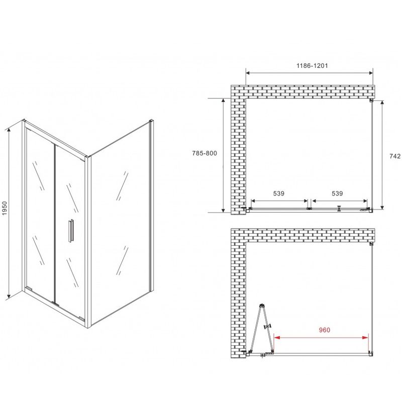 Душевой уголок Abber Sonnenstrand AG07120-S80 120x80x195 (хром)