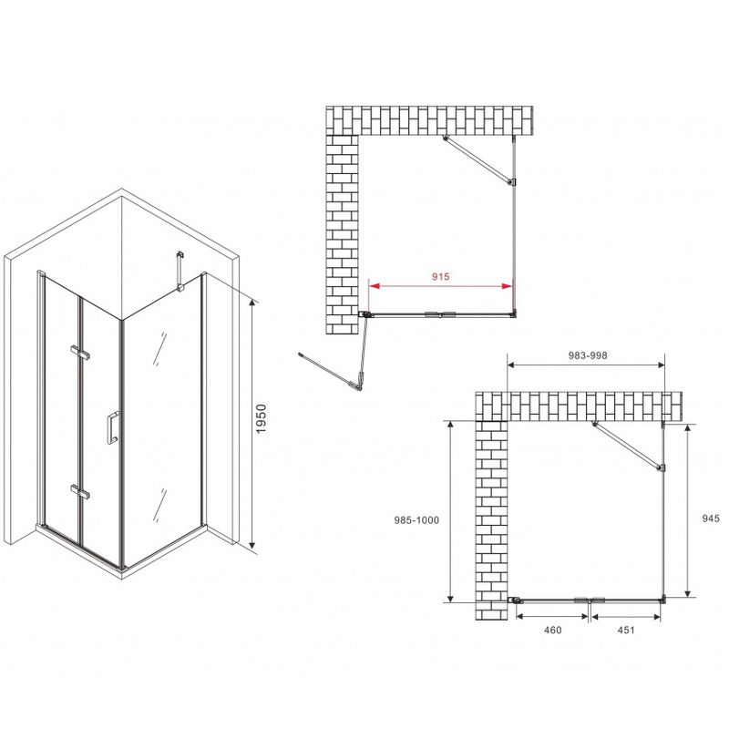 Душевой уголок Abber Zart AG08100P-S101 100x100x195 (хром)