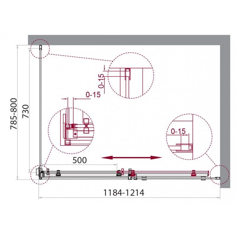 Душевой уголок BelBagno Acqua ACQUA-AH-1-120/80-C-Cr 120x80