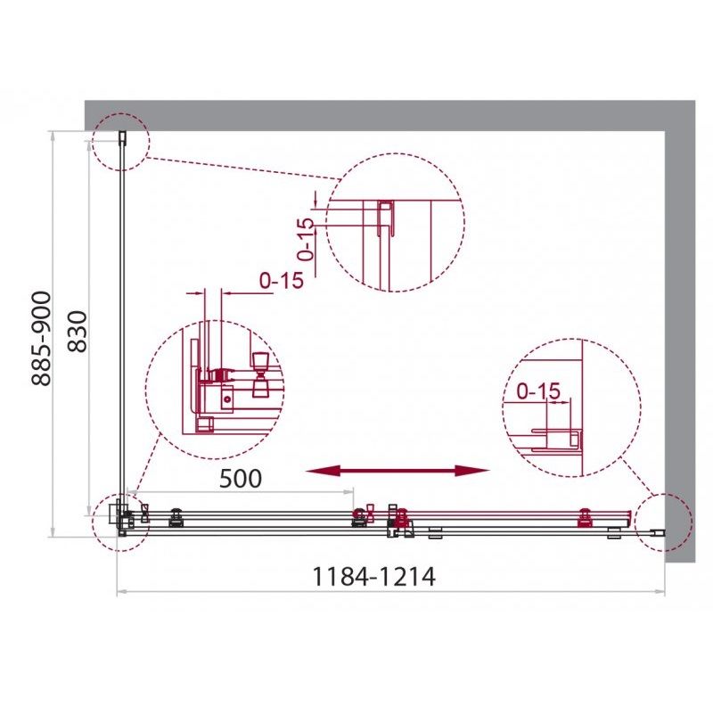 Душевой уголок BelBagno Acqua ACQUA-AH-1-120/90-C-Cr 120x90