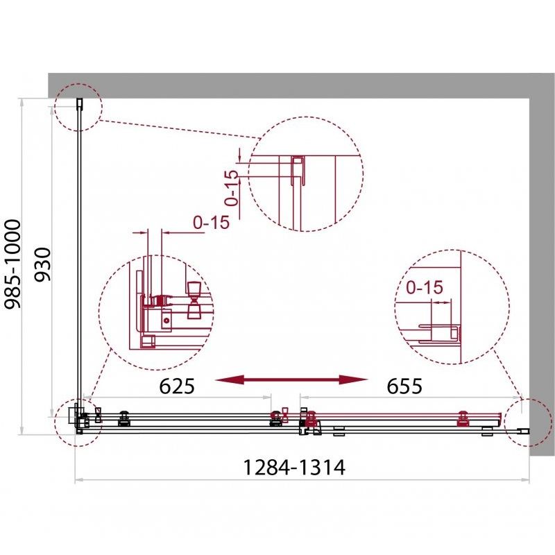 Душевой уголок BelBagno Acqua ACQUA-AH-1-130/100-C-Cr 130x100