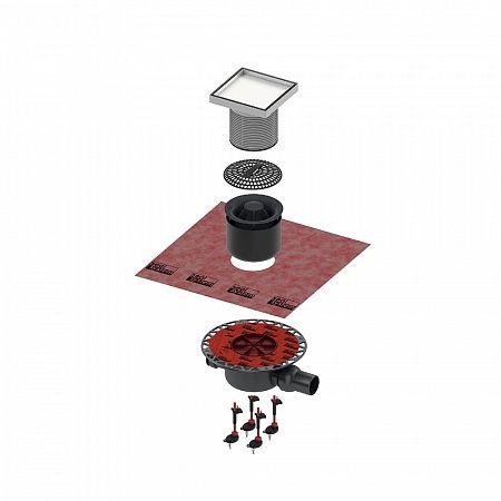 Двухступенчатый стакан гидрозатвора с мембраной для трапов Tece TECEdrainpoint S DN100 3695006 117 мм.