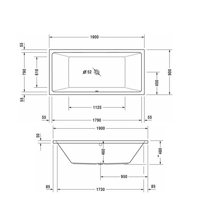 Ванна встраиваемая Duravit Vero Air 700414000000000 190x90