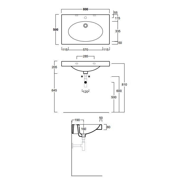 Раковина подвесная Simas LFT Spazio LFT44bi*1 80х50