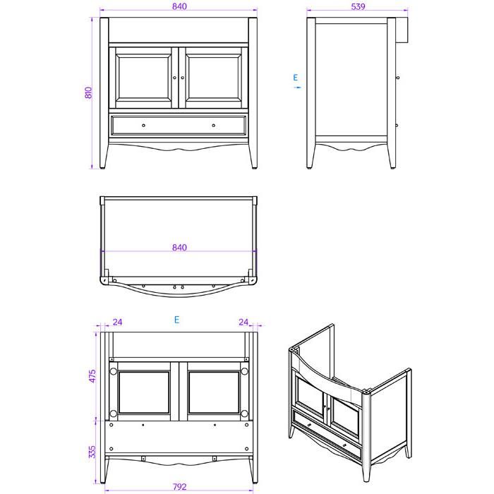Комплект мебели TW Veronica Nuovo VER3090-T+AR864bi*1