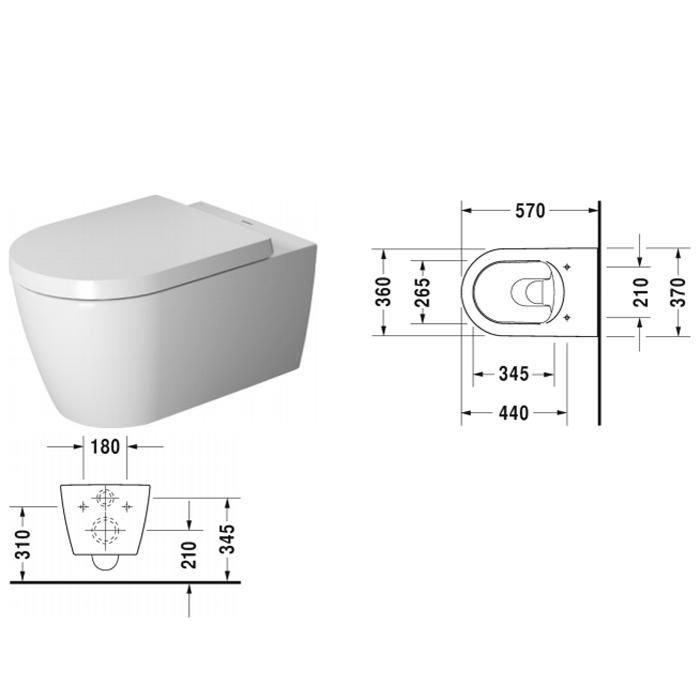 Унитаз подвесной Duravit ME by Starck 2528092000 57x37