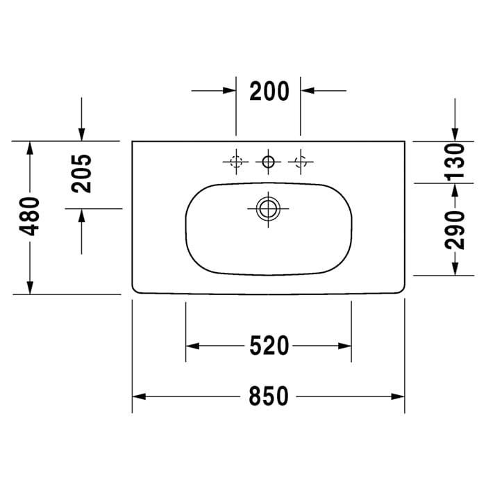 Раковина для мебели Duravit D-Code 03428500302 85x48