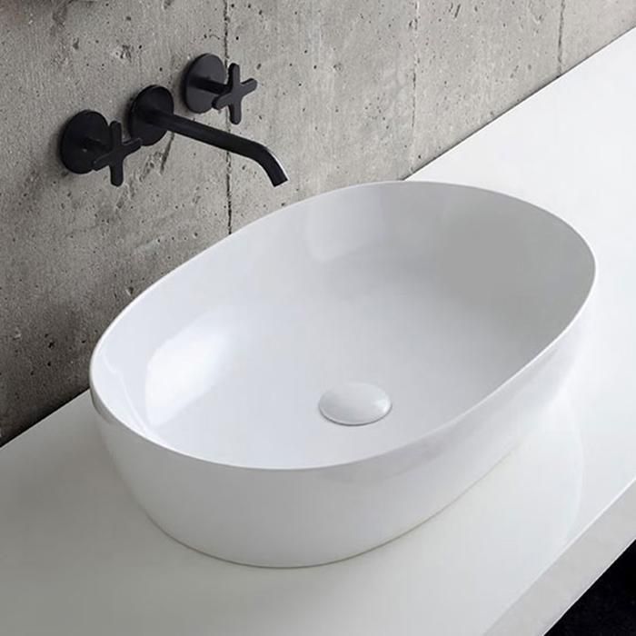 Раковина накладная Azzurra Elegance Circle ELLA060400C0BI/(ECI60 bi*0) 60х40