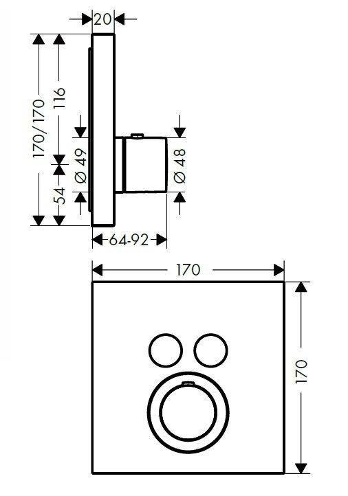 Термостат для душа Axor ShowerSelect 36715000