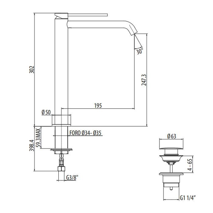 Смеситель для раковины Gattoni Circle Two Nero Opaco 9148/91NO