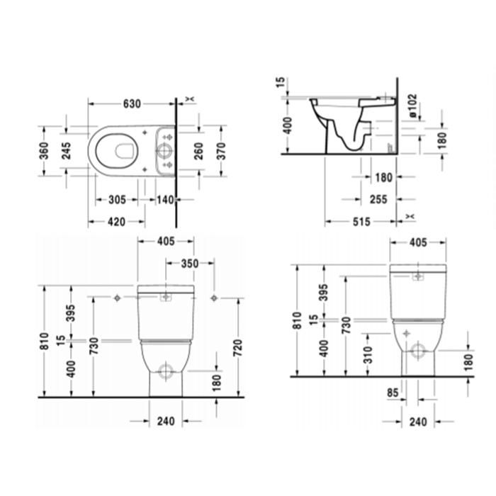 Унитаз моноблок Duravit Darling New 2138090000 63x37