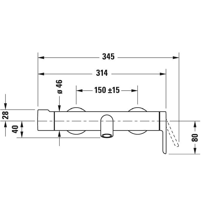 Смеситель для ванны Duravit С.1 C15230000010