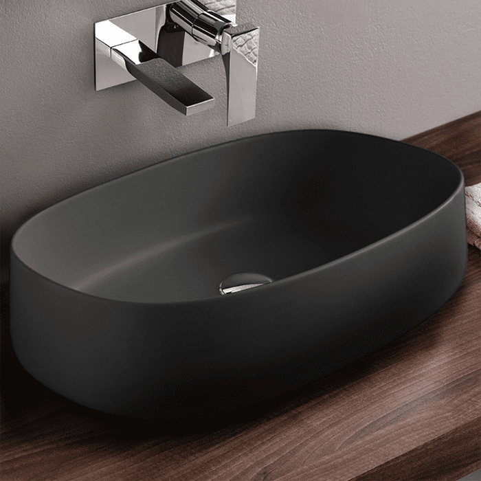 Раковина накладная Artceram Cognac COL003 17 00 nero matt 55х35