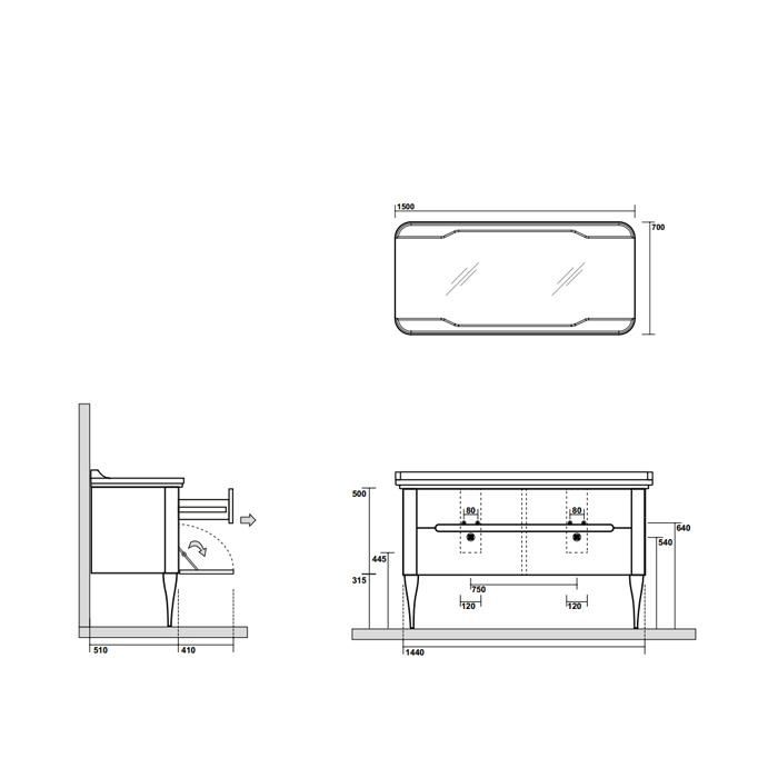 Ножки для базы Kerasan Waldorf 919493 br