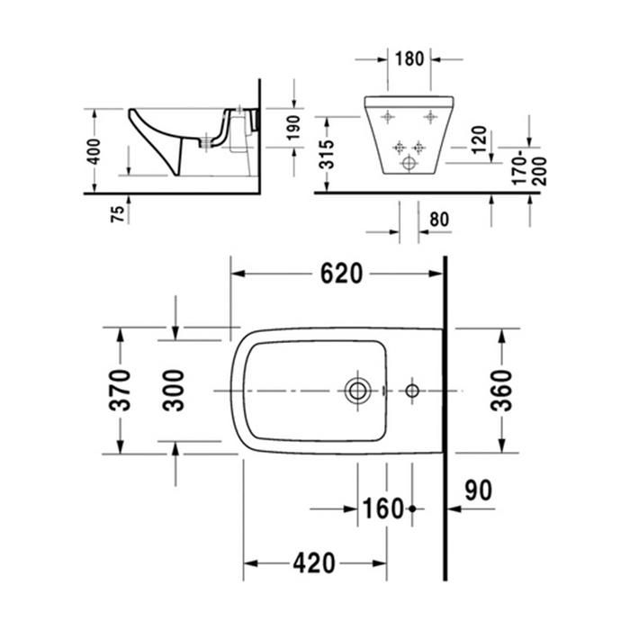Биде подвесное Duravit DuraStyle 2286150000 62x37