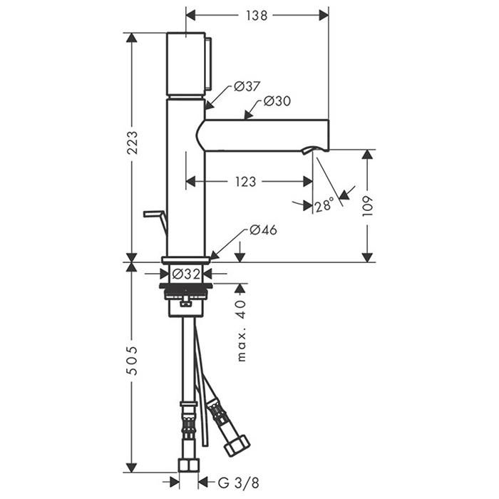 Смеситель для раковины Axor Uno 45010820