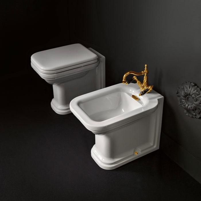 Биде напольное Kerasan Waldorf  4121K1*1 bi/cr 55х37