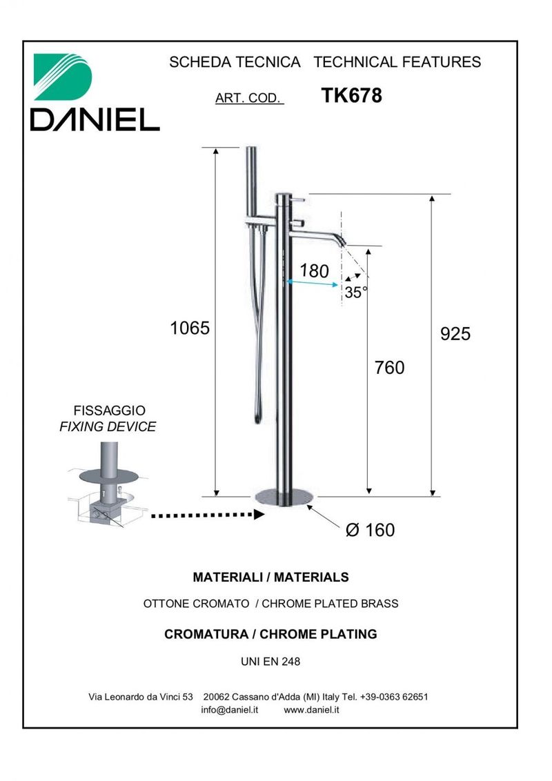 Смеситель для ванны Daniel Tokyo TX678-CR
