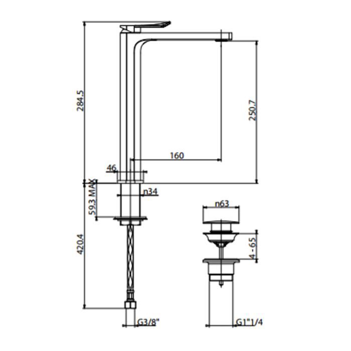 Смеситель для раковины Gattoni Soffio 8146/81C0cr