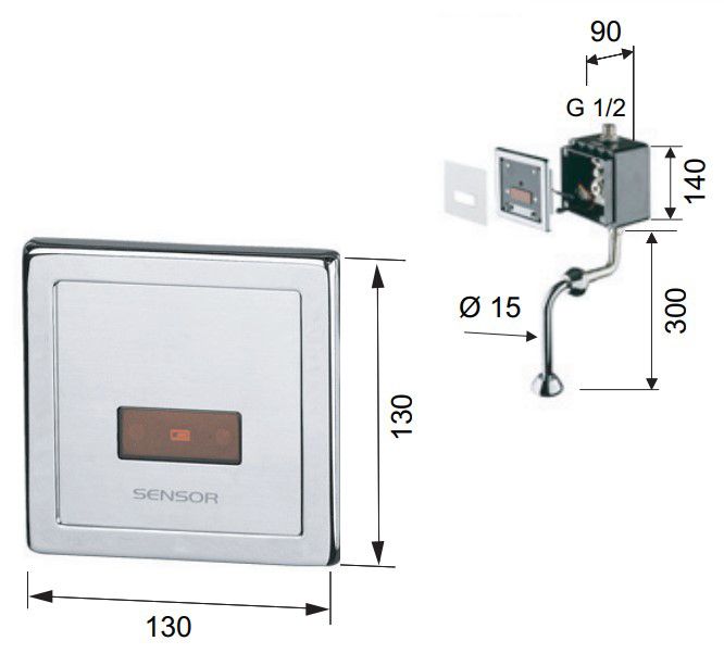 Электронный смыв для писсуара Remer Tempor & Sensor SE30