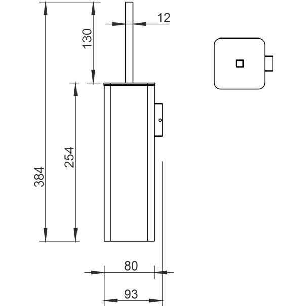 Ершик подвесной Whitecross Cubo CU2472BL (черный матовый)