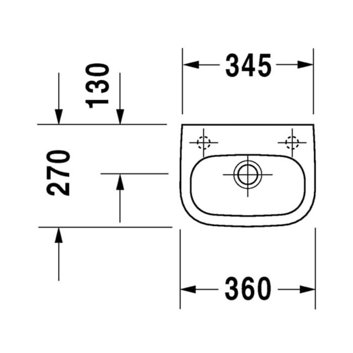 Раковина подвесная Duravit D-Code 07053600082 36x27