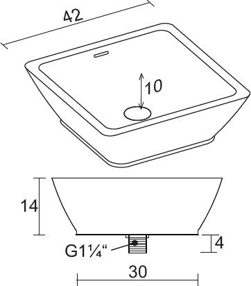 Раковина накладная Avella Square Riho W016001105