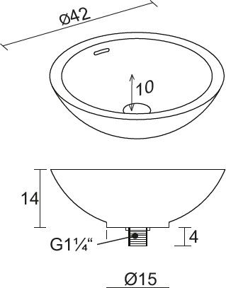 Раковина накладная Avella Round Riho W016002105